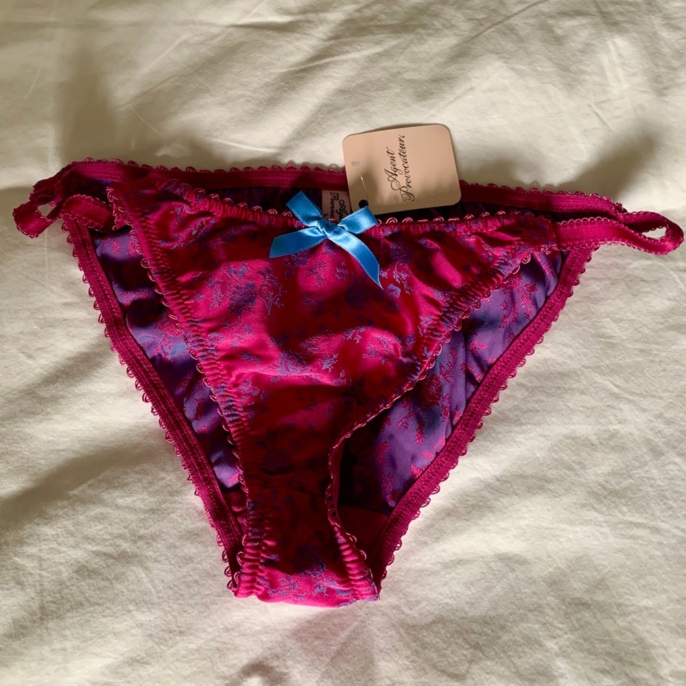 🚨Agent Provocateur Pink blue satin brief, NWT L🚨